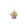 Approx 13x16.7mm Invisible Setting Pendant Cubic Zirconia Footprint Puppy Animal Gold Plated Charms Special Gift Jewelry