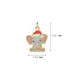 Approx 14.9x21.3mm Elephant Animal Buddhism Gold Plated Pendant Enamel Charms Special Gift Jewelry For Women