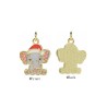 Approx 14.9x21.3mm Elephant Animal Buddhism Gold Plated Pendant Enamel Charms Special Gift Jewelry For Women