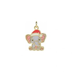 Approx 14.9x21.3mm Elephant Animal Buddhism Gold Plated Pendant Enamel Charms Special Gift Jewelry For Women