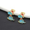 Approx 13.1x20.5mm Gold Plated Pendant Enamel Dinosaur Animal Charms For Women Jewelry Special Gift