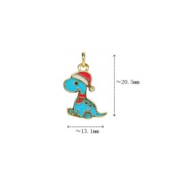 Approx 13.1x20.5mm Gold Plated Pendant Enamel Dinosaur Animal Charms For Women Jewelry Special Gift