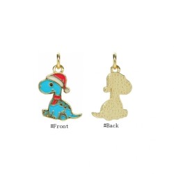 Approx 13.1x20.5mm Gold Plated Pendant Enamel Dinosaur Animal Charms For Women Jewelry Special Gift
