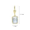  Square Geometric Rectangle Jewelry Gold Plated Copper Metal Cubic Zirconia Clear Cubic Zirconia Pendant