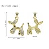 Approx 17.9x26.2mm Gold Plated Cubic Zirconia Puppy Animal Invisible Setting Pendant Jewelry Special Gift For Women