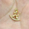 Approx 19.2x22.2mm Invisible Setting Cubic Zirconia Pendant Gold Plated Animal Puppy Charms Special Gift Jewelry For Women
