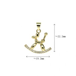 Approx 19.2x22.2mm Invisible Setting Cubic Zirconia Pendant Gold Plated Animal Puppy Charms Special Gift Jewelry For Women