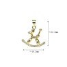 Approx 19.2x22.2mm Invisible Setting Cubic Zirconia Pendant Gold Plated Animal Puppy Charms Special Gift Jewelry For Women