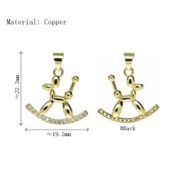 Approx 19.2x22.2mm Invisible Setting Cubic Zirconia Pendant Gold Plated Animal Puppy Charms Special Gift Jewelry For Women