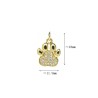 Approx 11.9x18mm Pendant Cubic Zirconia Gold Plated Invisible Setting Footprint Puppy Animal Charms For Women Special Gift