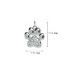 Approx 15.6x21.1mm Animal Footprint Puppy Silver Plated Cubic Zirconia Pendant Invisible Setting Charms For Women Jewelry