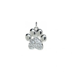 Approx 15.6x21.1mm Animal Footprint Puppy Silver Plated Cubic Zirconia Pendant Invisible Setting Charms For Women Jewelry