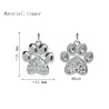 Approx 15.6x21.1mm Animal Footprint Puppy Silver Plated Cubic Zirconia Pendant Invisible Setting Charms For Women Jewelry