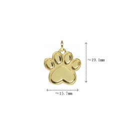 Approx 15.7x19.1mm Pendant Animal Puppy Footprint Gold Plated Charms Jewelry Special Gift For Women