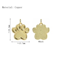 Approx 15.7x19.1mm Pendant Animal Puppy Footprint Gold Plated Charms Jewelry Special Gift For Women