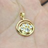 Approx 19.7x25.5mm Footprint Animal Puppy Oval Invisible Setting Pendant Gold Plated Cubic Zirconia Charms Special Gift