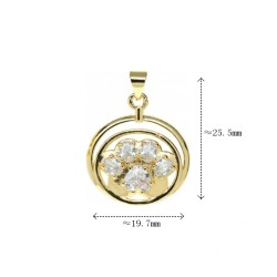 Approx 19.7x25.5mm Footprint Animal Puppy Oval Invisible Setting Pendant Gold Plated Cubic Zirconia Charms Special Gift