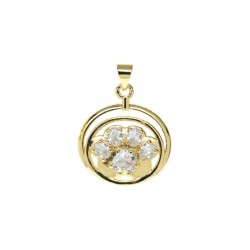 Approx 19.7x25.5mm Footprint Animal Puppy Oval Invisible Setting Pendant Gold Plated Cubic Zirconia Charms Special Gift