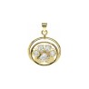 Approx 19.7x25.5mm Footprint Animal Puppy Oval Invisible Setting Pendant Gold Plated Cubic Zirconia Charms Special Gift