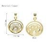 Approx 19.7x25.5mm Footprint Animal Puppy Oval Invisible Setting Pendant Gold Plated Cubic Zirconia Charms Special Gift