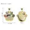 Approx 19.5x23.4mm Cubic Zirconia Invisible Setting Gold Plated Puppy Footprint Animal Pendant Charms For Women Jewelry