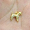 Approx 18x19.7mm Gold Plated Invisible Setting Puppy Animal Cubic Zirconia Pendant Charms Jewelry For Women Special Gift