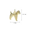 Approx 18x19.7mm Gold Plated Invisible Setting Puppy Animal Cubic Zirconia Pendant Charms Jewelry For Women Special Gift