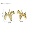 Approx 18x19.7mm Gold Plated Invisible Setting Puppy Animal Cubic Zirconia Pendant Charms Jewelry For Women Special Gift