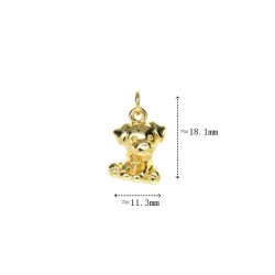 Approx 11.3x18.1mm Gold Plated Cubic Zirconia Invisible Setting Animal Puppy Pendant Charms For Women Special Gift Jewelry