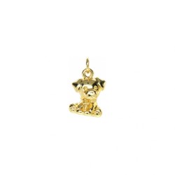 Approx 11.3x18.1mm Gold Plated Cubic Zirconia Invisible Setting Animal Puppy Pendant Charms For Women Special Gift Jewelry