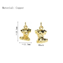 Approx 11.3x18.1mm Gold Plated Cubic Zirconia Invisible Setting Animal Puppy Pendant Charms For Women Special Gift Jewelry