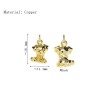 Approx 11.3x18.1mm Gold Plated Cubic Zirconia Invisible Setting Animal Puppy Pendant Charms For Women Special Gift Jewelry