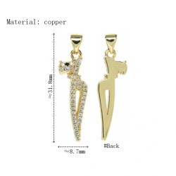 Approx 8.7x31.8mm Cubic Zirconia Gold Plated Invisible Setting Puppy Animal Pendant Special Gift For Women Jewelry