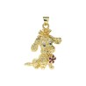 Approx 21.8x31mm Puppy Animal Invisible Setting Gold Plated Cubic Zirconia Pendant Special Gift For Women Jewelry