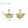 Approx 18.6x17.2mm Invisible Setting Animal Dog Head Pendant Gold Plated Cubic Zirconia Charms Jewelry For Women Special Gift
