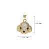 Approx 16.7x20.8mm Gold Plated Pendant Dog Head Animal Cubic Zirconia Invisible Setting Charms Jewelry For Women Special Gift