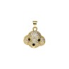 Approx 16.7x20.8mm Gold Plated Pendant Dog Head Animal Cubic Zirconia Invisible Setting Charms Jewelry For Women Special Gift