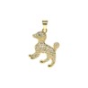 Approx 18.1x27.8mm Gold Plated Puppy Animal Cubic Zirconia Invisible Setting Pendant For Women Special Gift Jewelry