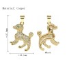 Approx 18.1x27.8mm Gold Plated Puppy Animal Cubic Zirconia Invisible Setting Pendant For Women Special Gift Jewelry
