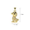 Approx 13.1x26mm Gold Plated Invisible Setting Puppy Animal Cubic Zirconia Pendant Jewelry Special Gift For Women