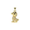 Approx 13.1x26mm Gold Plated Invisible Setting Puppy Animal Cubic Zirconia Pendant Jewelry Special Gift For Women
