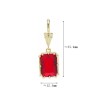  Square Geometric Rectangle Jewelry Gold Plated Red Copper Cubic Zirconia Metal Pendant