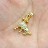 Approx 20.3x27.4mm Animal Puppy Cubic Zirconia Gold Plated Invisible Setting Pendant Jewelry Special Gift For Women