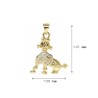 Approx 20.3x27.4mm Animal Puppy Cubic Zirconia Gold Plated Invisible Setting Pendant Jewelry Special Gift For Women