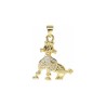 Approx 20.3x27.4mm Animal Puppy Cubic Zirconia Gold Plated Invisible Setting Pendant Jewelry Special Gift For Women