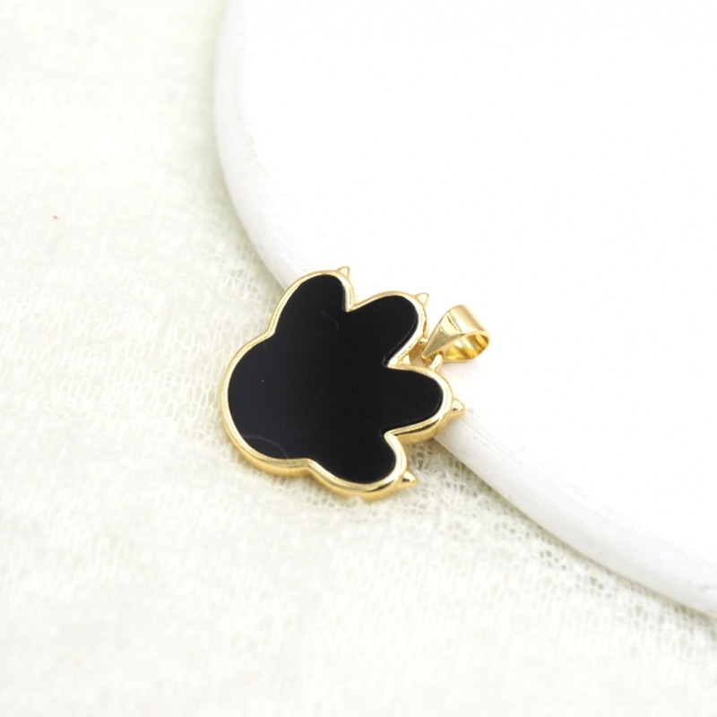 Approx 21.5x23.5mm Pendant Enamel Animal Footprint Gold Plated Charms For Women Special Gift Jewelry