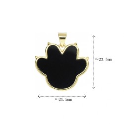 Approx 21.5x23.5mm Pendant Enamel Animal Footprint Gold Plated Charms For Women Special Gift Jewelry