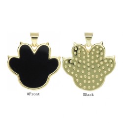 Approx 21.5x23.5mm Pendant Enamel Animal Footprint Gold Plated Charms For Women Special Gift Jewelry