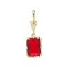  Square Geometric Rectangle Jewelry Gold Plated Red Copper Cubic Zirconia Metal Pendant