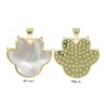 Approx 21.5x23.5mm Gold Plated Footprint Animal White Shell Pendant Charms For Women Special Gift Jewelry